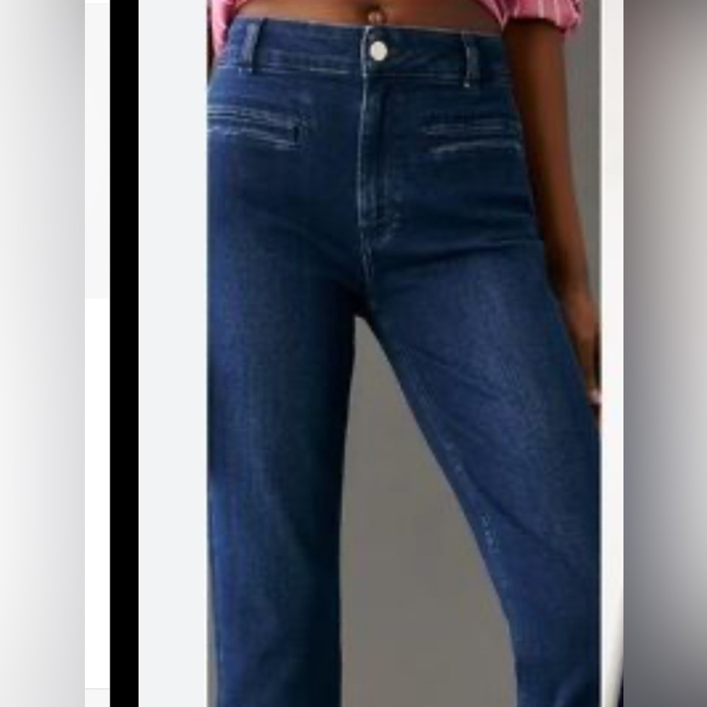 MAEVE By Anthropologie High Rise Strait Leg Jeans with Flat Front Size 25